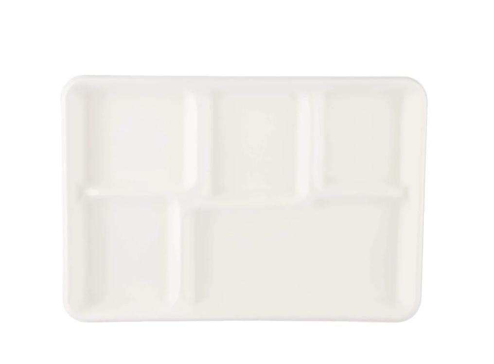 Rectangular Bio Degradable Plate 5-Compartment - 12.5 inch (500 pcs)